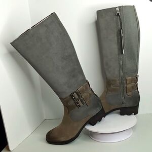 Sorel -Lolla II-Leather Waterproof Knee High Boots - Quarry Grey - size 7. NWOT
